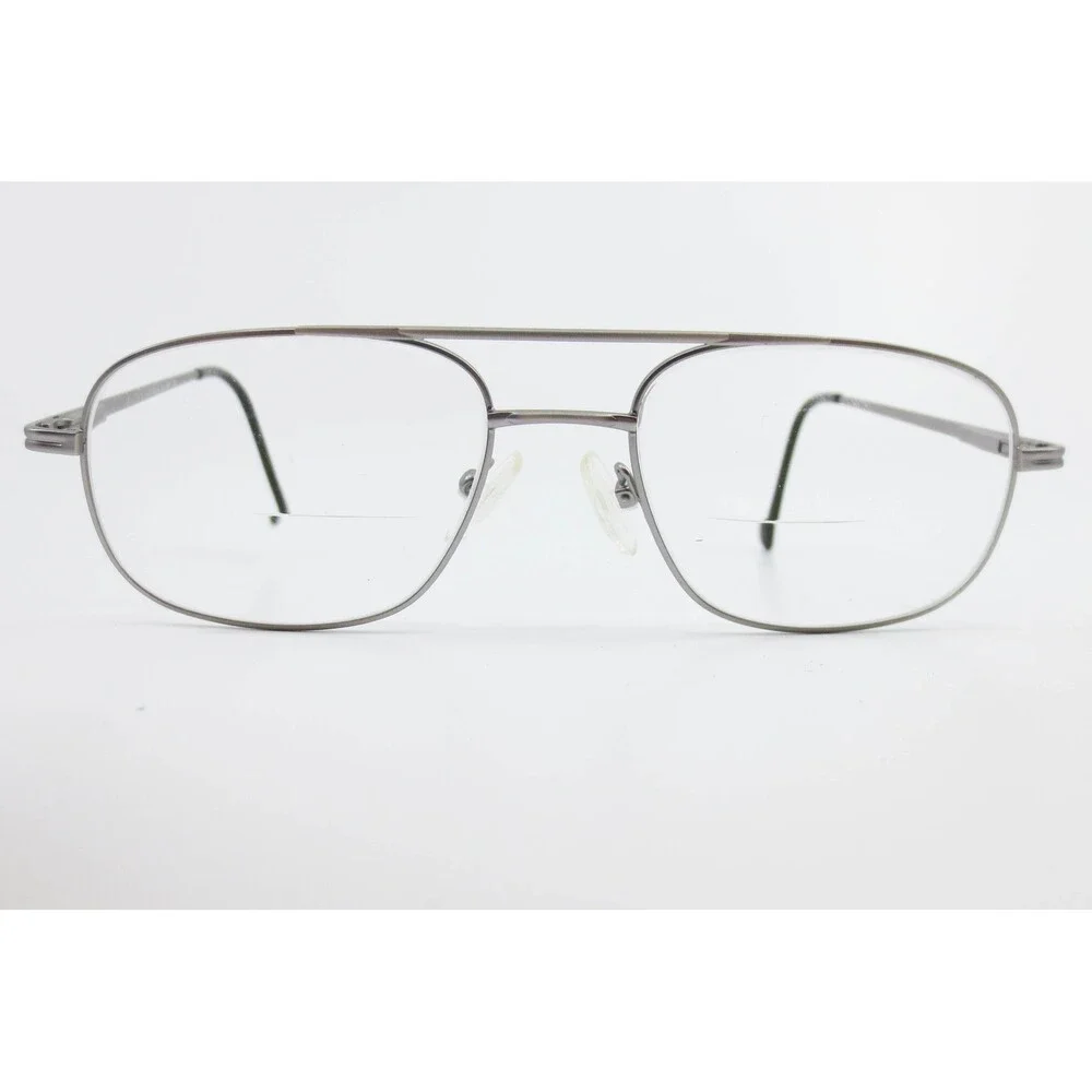 Agility 8 Antique Silver Aviator Eyeglass Frames 60-20-150 Double Bridge Metal
